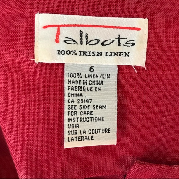 Vintage red linen square neck button down blouse - Picture 5 of 6